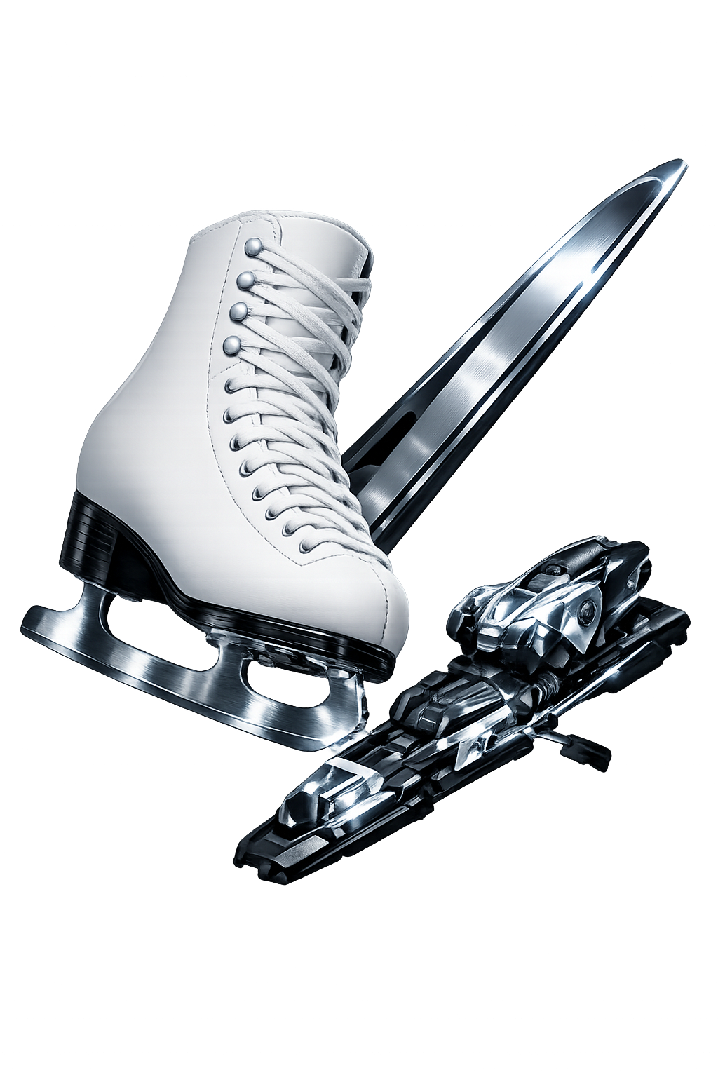 Figure skate and ski binding — winter sports gear for Icekit maintenance tracking